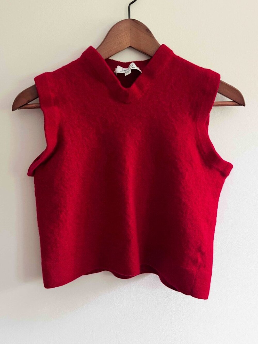 Bright Red Turnbury Cropped Sweater Vest